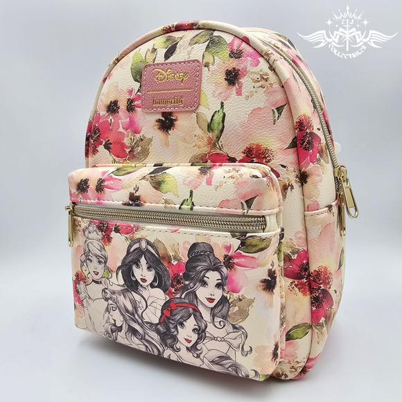 Loungefly Disney Princess Floral Sketch Pink Mini Backpack Bag New main image 7